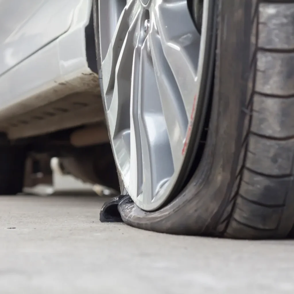 car tyre puncture