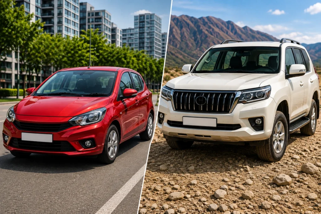 Hatchback and SUV car windshield